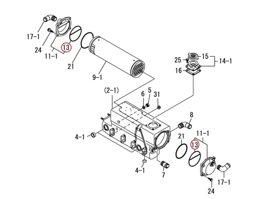 Genuine YANMAR Gasket for Heat Exchanger 4JH3HTE / DTE 129693
